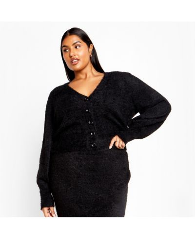 CITY CHIC Plus Size Fluffy Button Cardigan