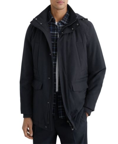 REISS Men's Lord Hooded Zip-Through Padded Coat
