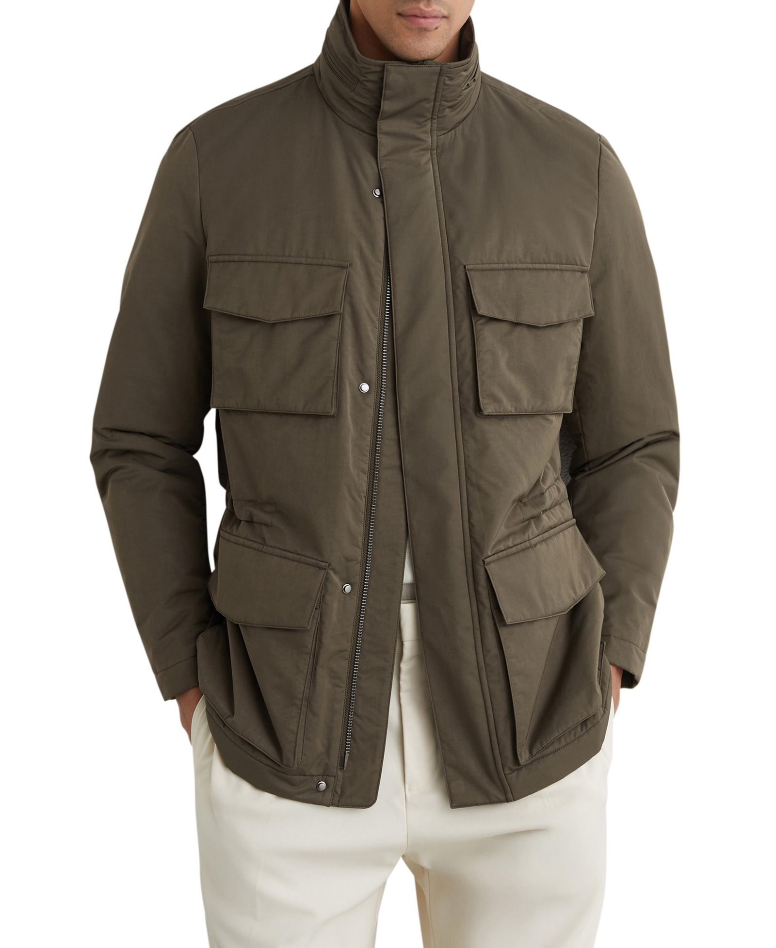 REISS Men's Oswald Cotton-Blend Padded Four-Pocket Jacket