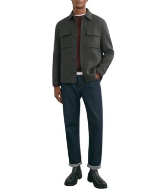 REISS Мужская сетка шерсть-смешанная регулярная рубашка куртка