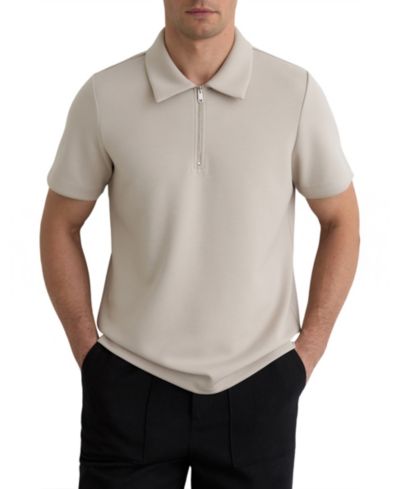 Мужское поло REISS Lord Premium Interlock с полумолнией