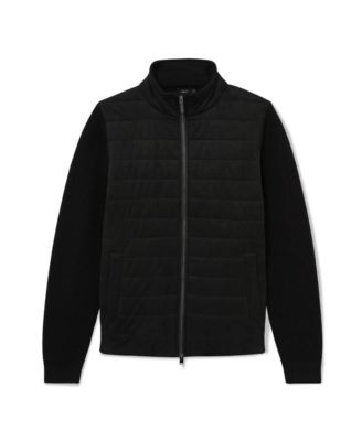 REISS Men's Bram Zip Through Funnel Quilted Hybrid Jacket