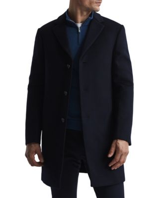 REISS Men's Gable Wool-Blend Single-Breasted Mid-Length Overcoat