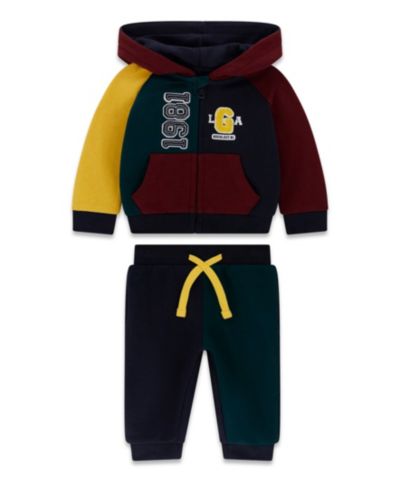 GUESS Baby Boys' Long-Sleeve Zip-Up Sweatshirt and Sweatpant, 2-Piece Set
