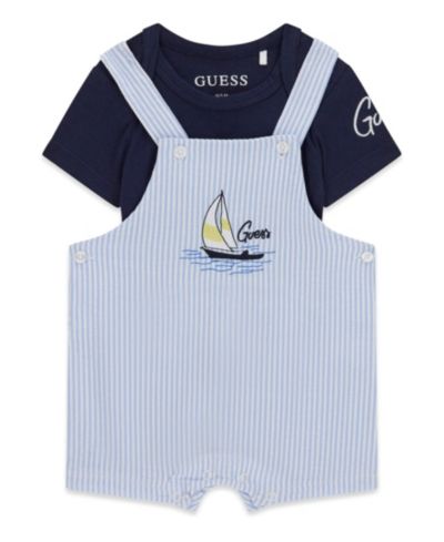 GUESS Комплект из боди с коротким рукавом и шорт Seersucker для малышей