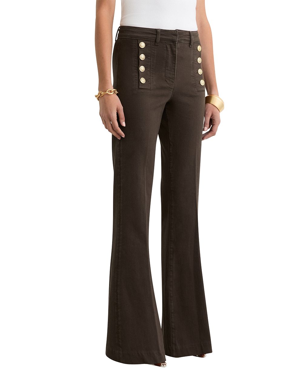 REISS Women's Athena Mid-Rise Flared Jeans