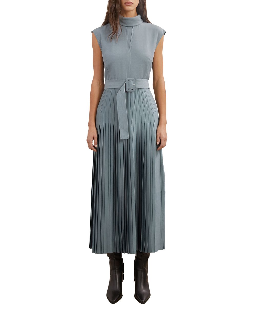 REISS Женское платье Ania Roll-Neck Belted Pleated Midi