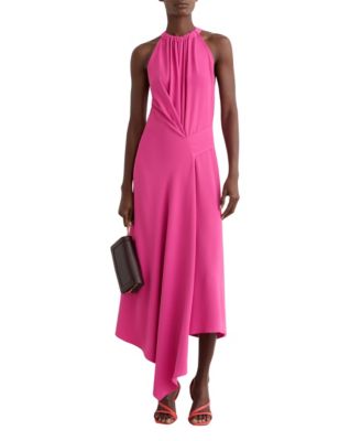 REISS Women's Drape-Detail Sleeveless Midi Dress