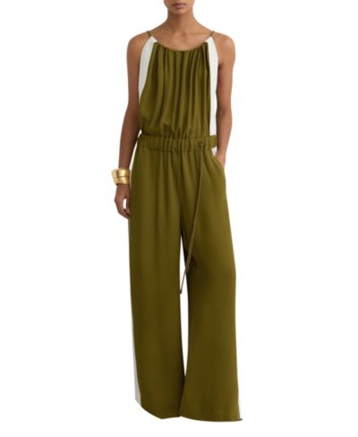 REISS Women's Inez Colourblock Gathered Wide-Leg Jumpsuit