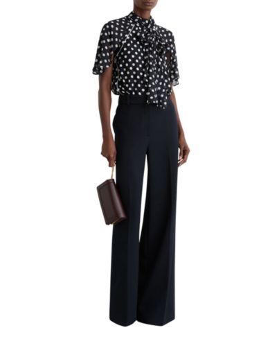 Блузка REISS Women's Aliana Polka-Dot Tie-Neck