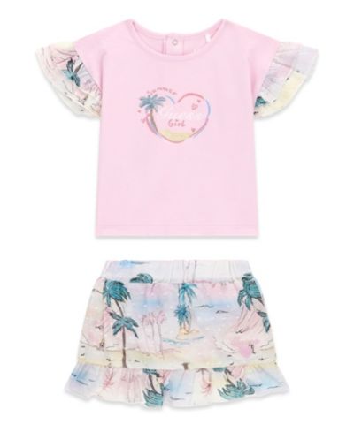 GUESS Baby Girls' Short-Sleeve T-Shirt and Skirt, 2-Piece Set