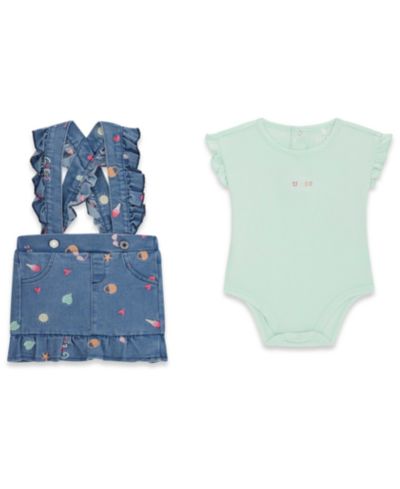 Детский комплект GUESS: боди с коротким рукавом и юбка-шорты из денима, 2-Piece Set
