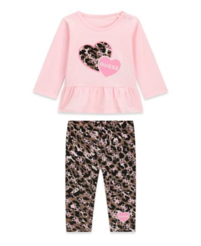 GUESS Baby Girls' Long-Sleeve Top and Legging, 2-Piece Set