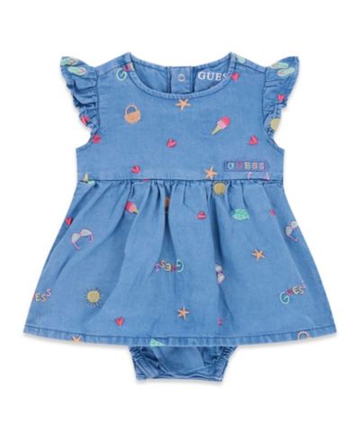 GUESS Baby Girls' Chambray Bodysuit Dress