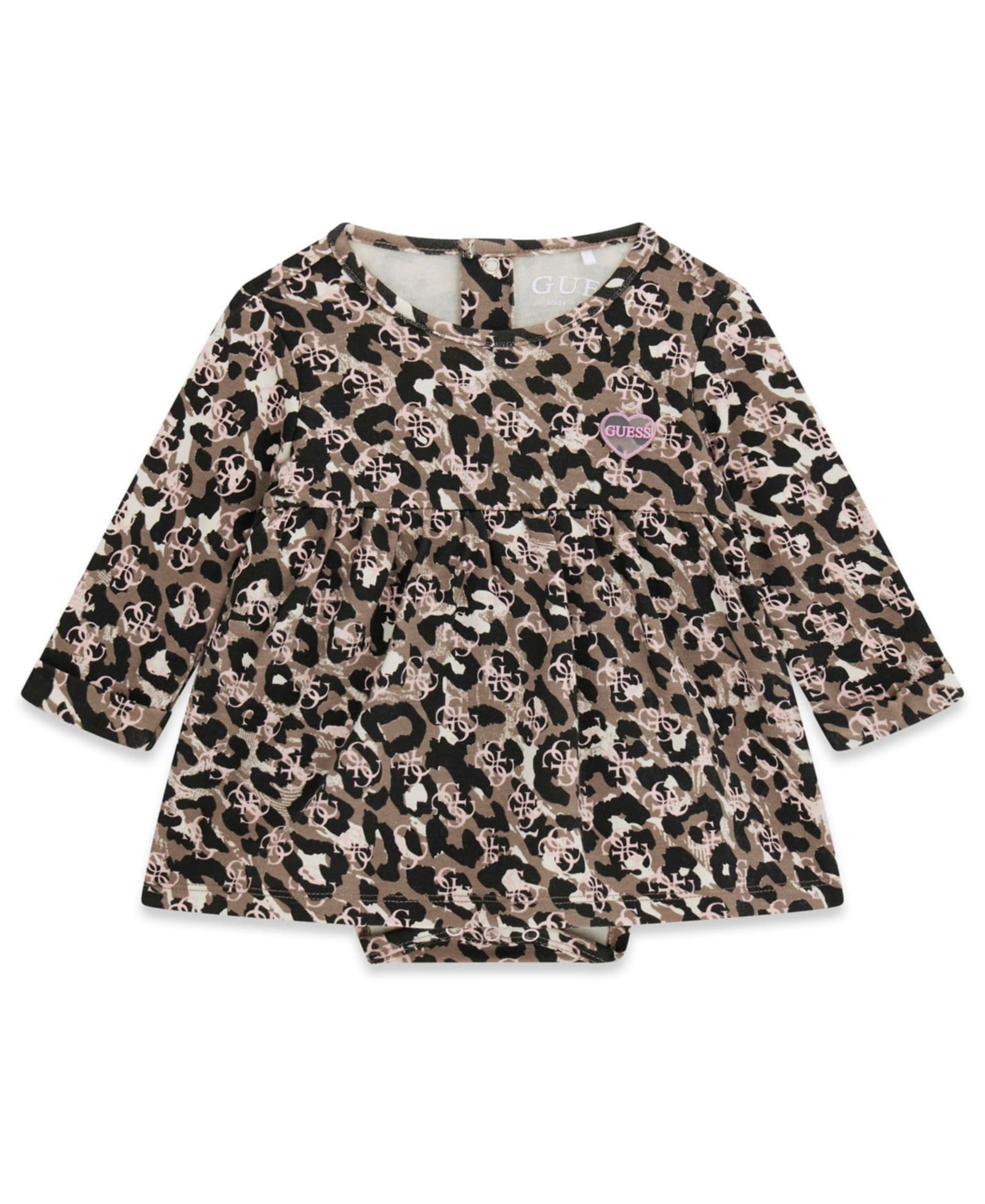 Детское платье-боди GUESS Baby Girls' Interlock Long-Sleeve Bodysuit Dress