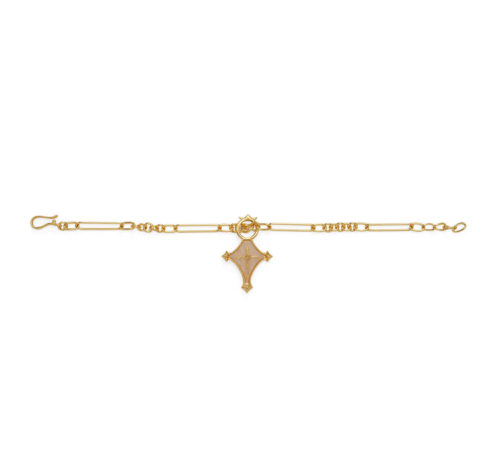 Браслет Dhwani Bansal 22k Gold Plated Adjustable Cruz с перламутром