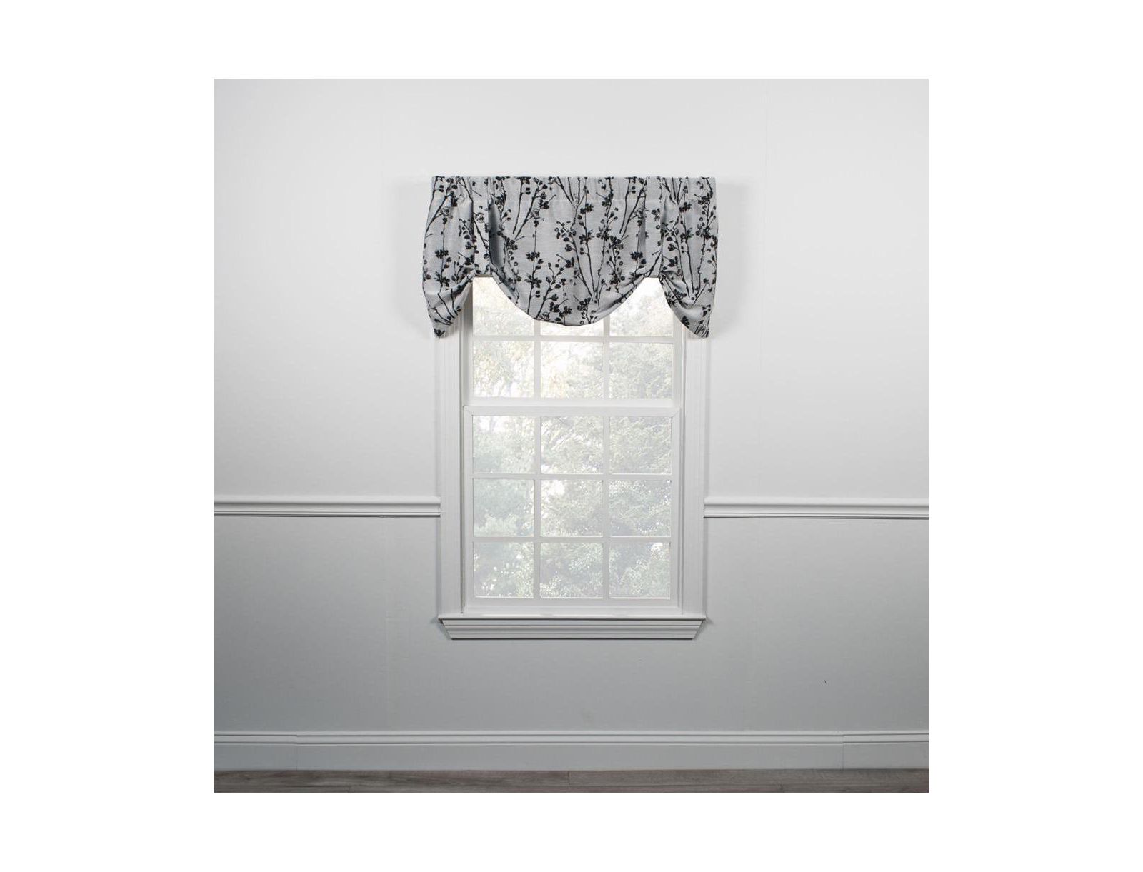 Ellis Curtain Meadow High Quality Room Darkening Solid Natural Color Lined Tie-Up Window Valance - 50 x22"