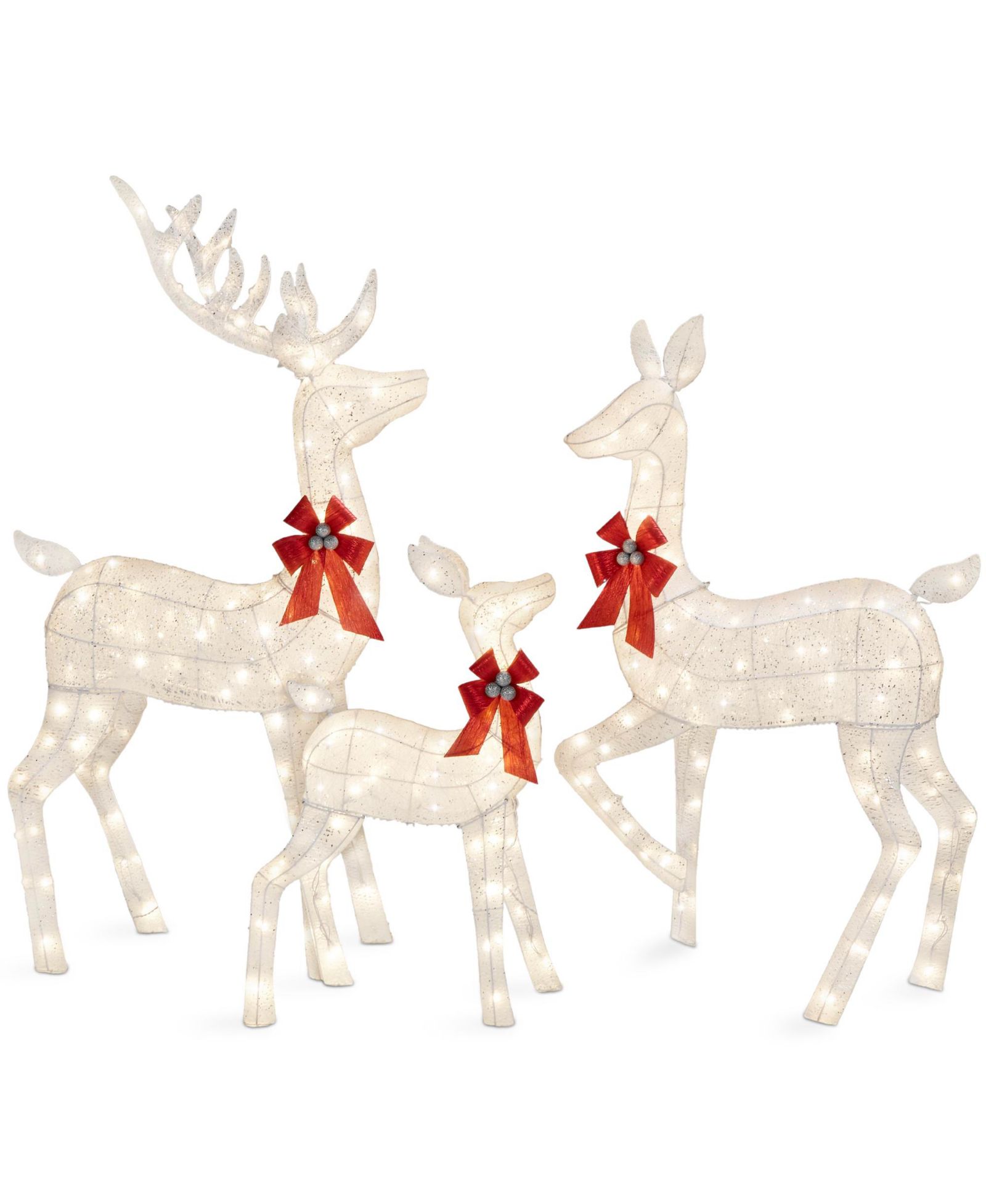 Best Choice Products 3-Piece Lighted Christmas Deer Set Outdoor Yard Decoration with 360 LED Lights, Stakes