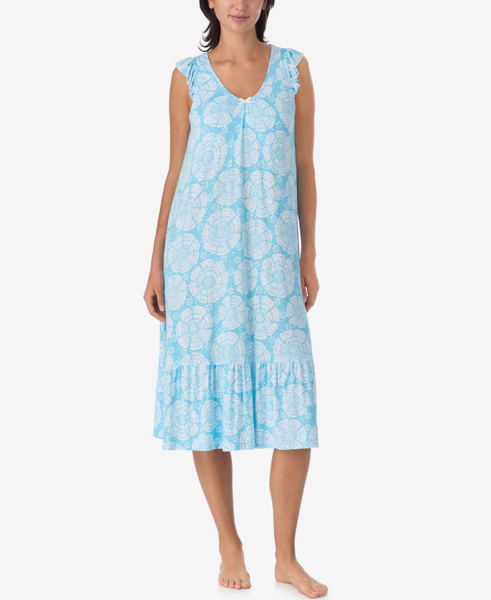 Женская ночная рубашка Ellen Tracy Short-Sleeve Soft Bra Midi Jersey