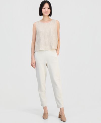 Eileen Fisher Women's Garment-Dyed Slouchy Terry Ankle Pants, Regular And Plus Size