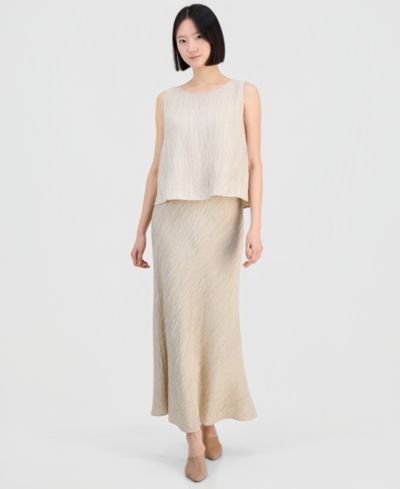 Eileen Fisher Women's Silk Textured Pull-On Skirt