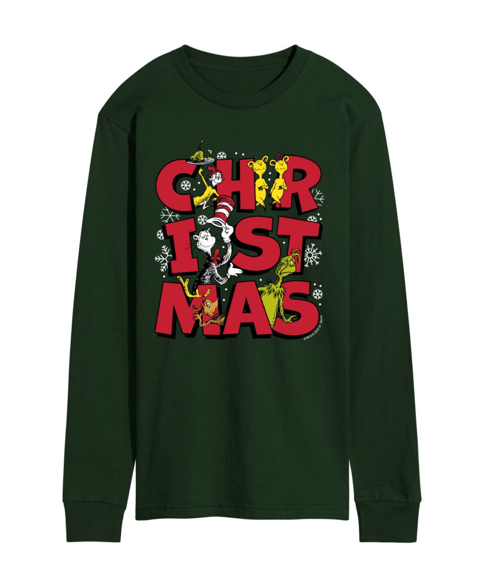 AIRWAVES Men's Dr. Seuss Christmas Long-Sleeve Graphic T-Shirt