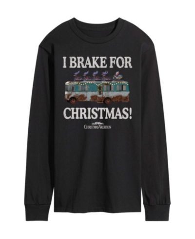 AIRWAVES Мужская футболка с длинным рукавом и графическим принтом I Brake For Christmas