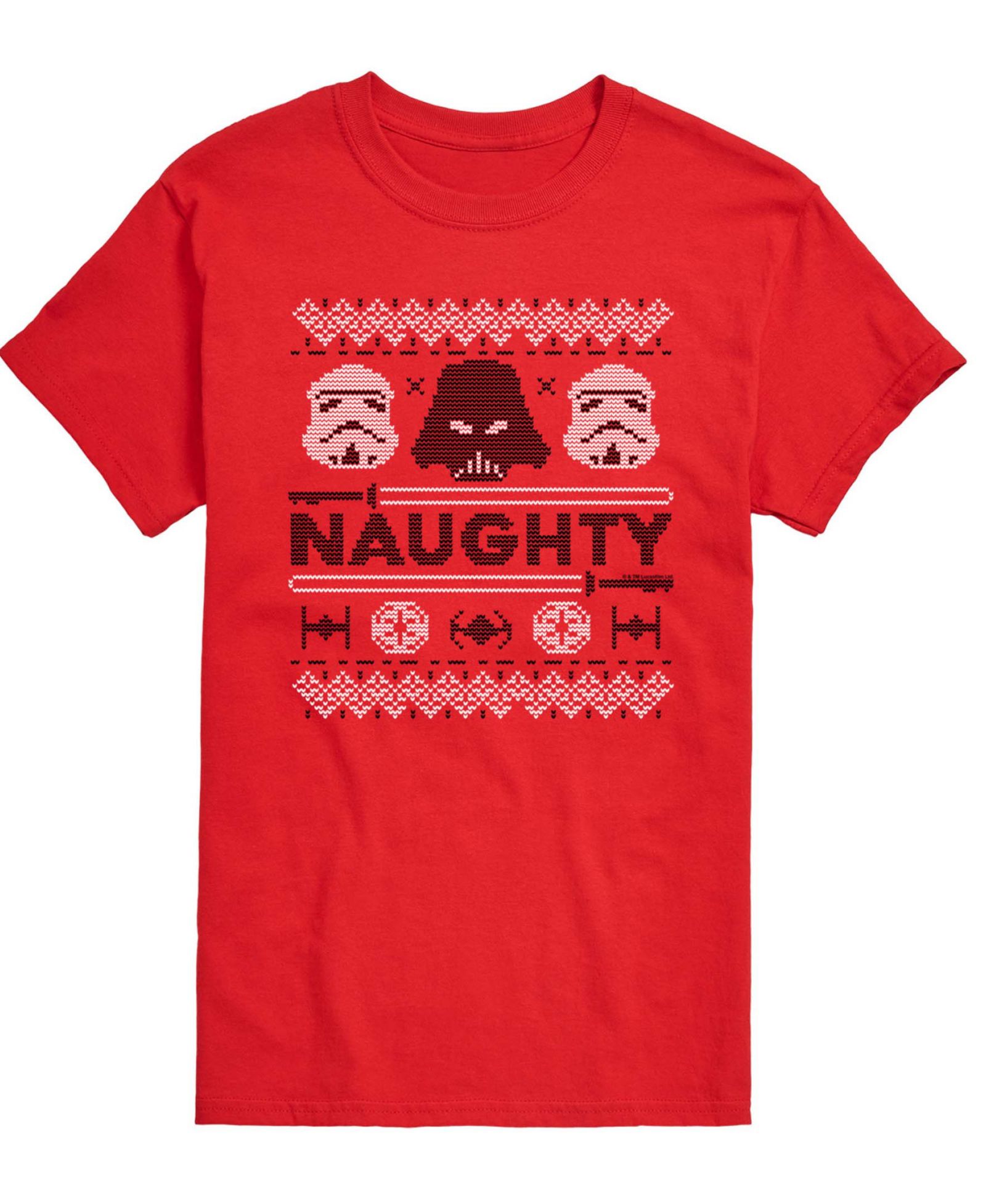 AIRWAVES Men's Star Wars Christmas Naughty Darth Vader Short-Sleeve Graphic T-Shirt