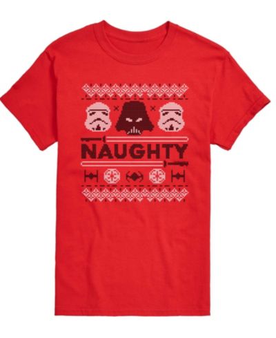 AIRWAVES Мужская футболка Star Wars Christmas Naughty Darth Vader с графическим принтом и коротким рукавом