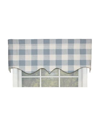 RLF Home Grande Check Regal Style 3inch Rod Pocket Valance Curtains