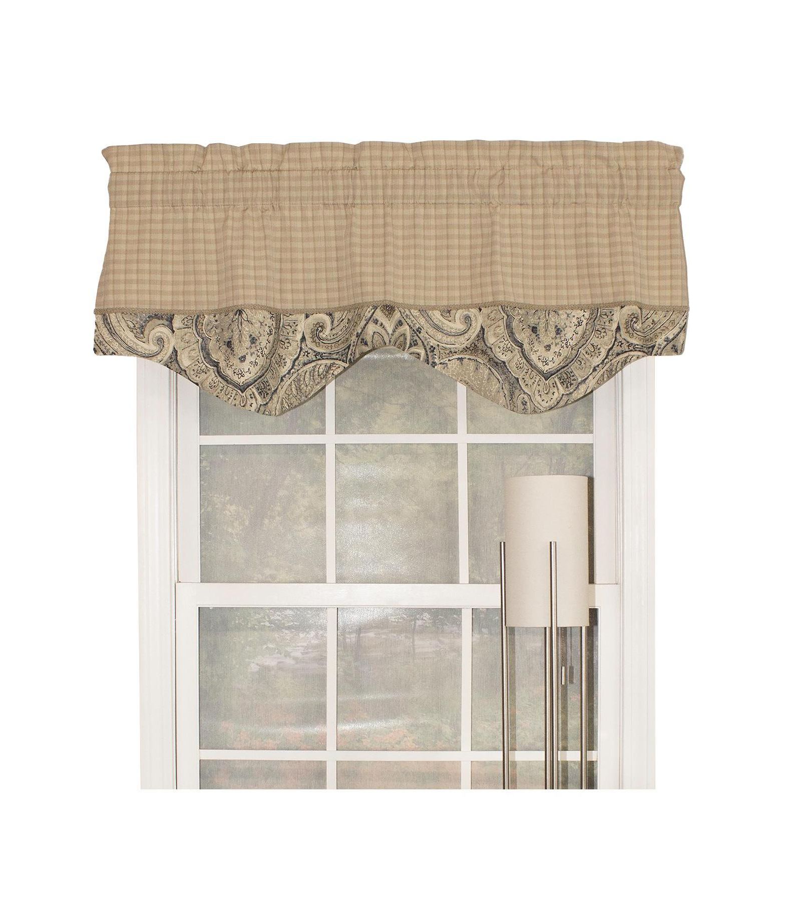 RLF Home Sedona Blouson 100% Cotton with Fully Lined 3" Rod Pocket Valnance for Windows 50" x 15"