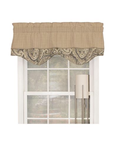 RLF Home Sedona Blouson 100% Cotton with Fully Lined 3" Rod Pocket Valnance for Windows 50" x 15"