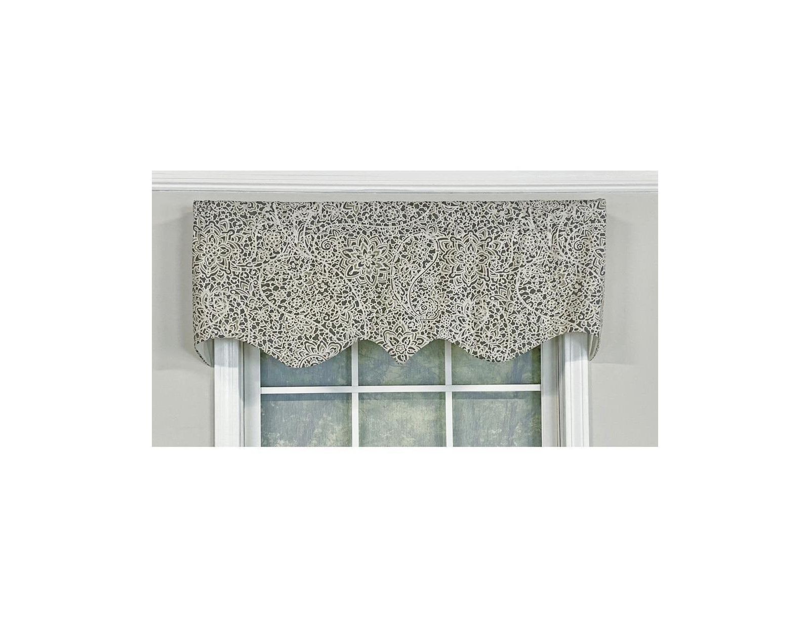 RLF Home Stella Paisley Regal 3" Rod Pocket Window Valance, 50" x 17"