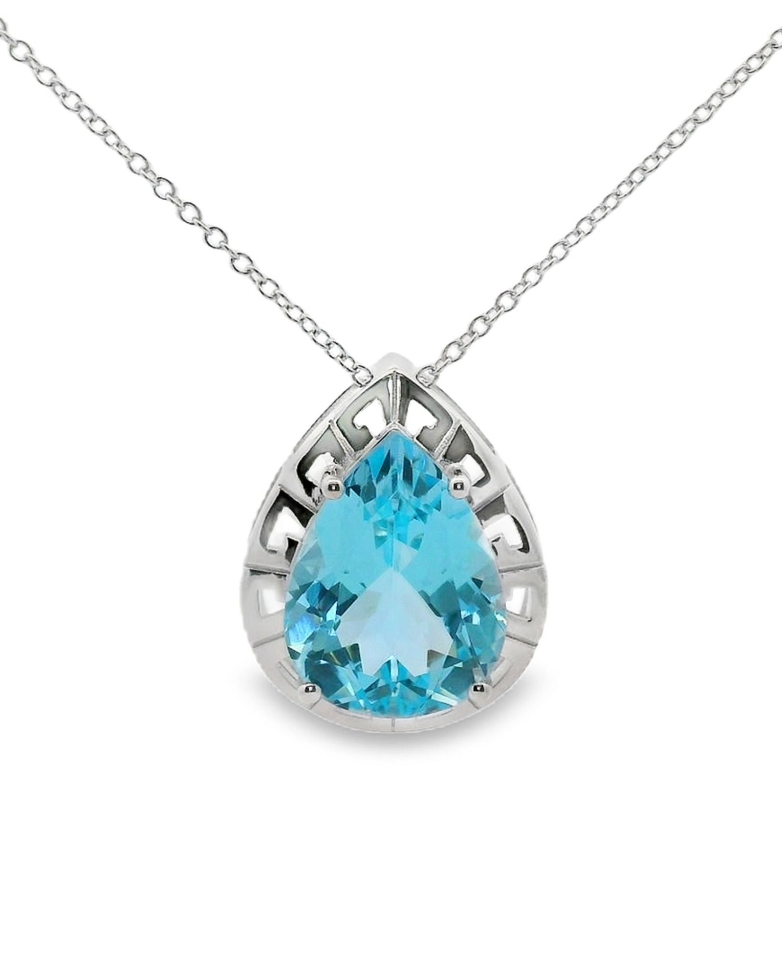 Подвеска Macy's Sky Blue Topaz в серебряном покрытии Sterling Silver