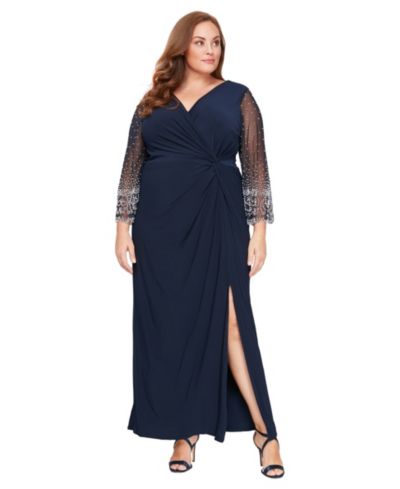 Женское платье Alex Evenings Plus Size Embellished V-Neck