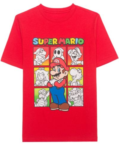 Mario Bros. Boys' 5-20 Super Mario & Friends Panels Short-Sleeve T-Shirt