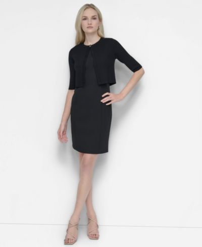 Шраг DKNY Women's Cropped Elbow Sleeve Snap Front