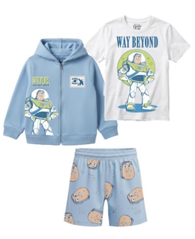 Toy Story Boys' 2T-7 Buzz Lightyear Graphic T-Shirt, Sweatshirt and Shorts, 3-Piece Set