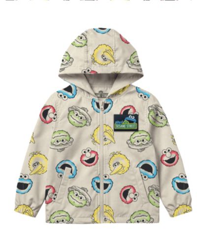 Ветровка Sesame Street Boys' 2T-5T Printed Hooded Windbreaker Jacket
