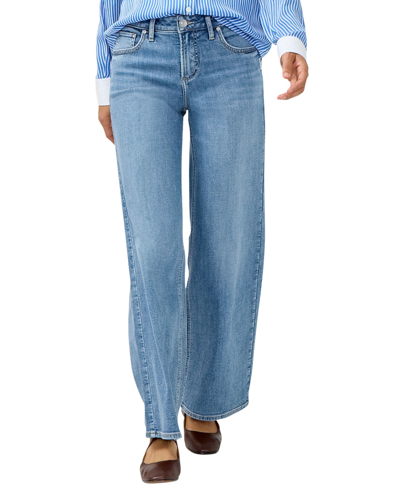 Женские джинсы Silver Jeans Co. Suki Mid Rise Curvy Fit Wide Leg