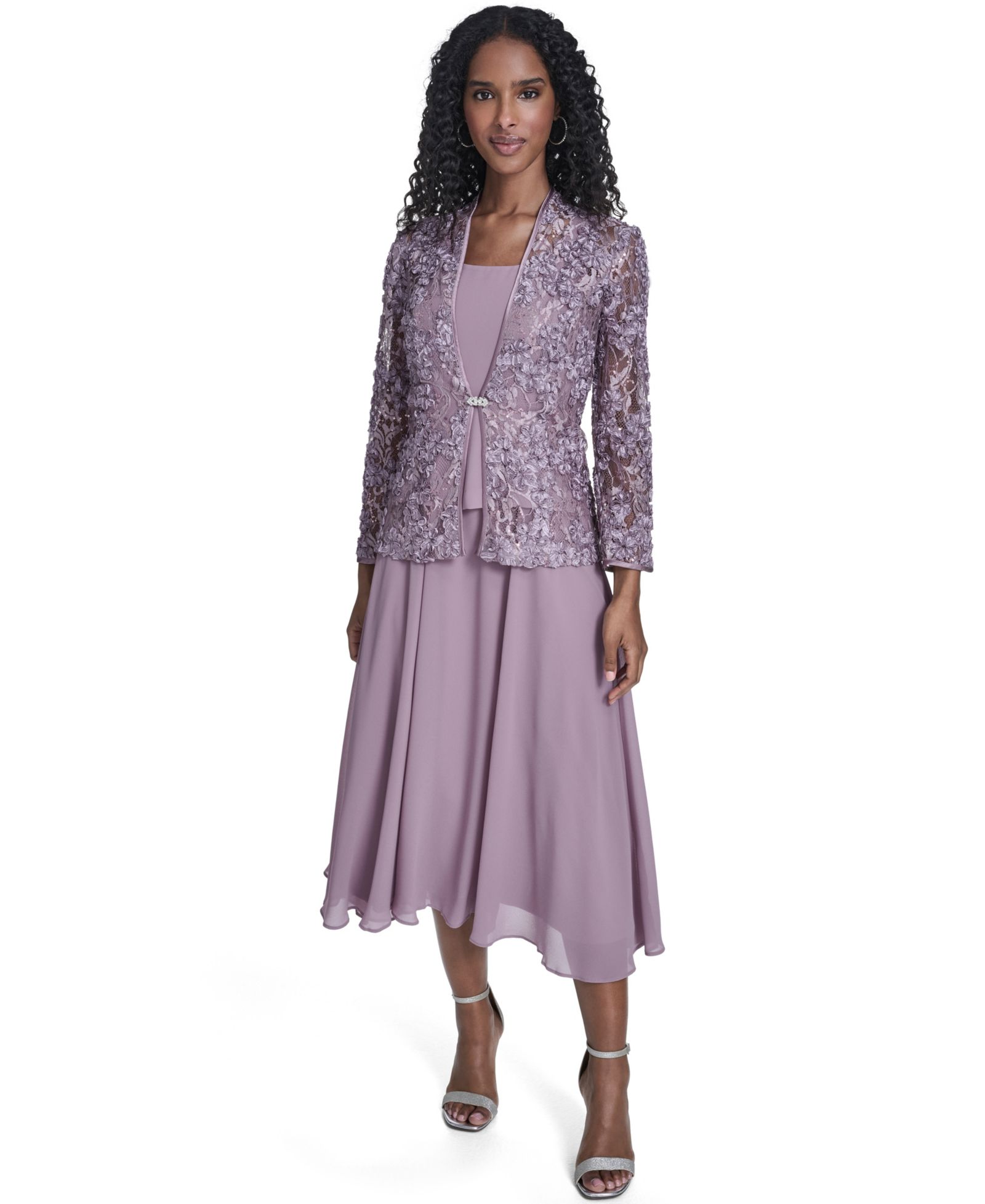 Платье Jessica Howard Petite 3/4-Sleeve Jacket with Crewneck