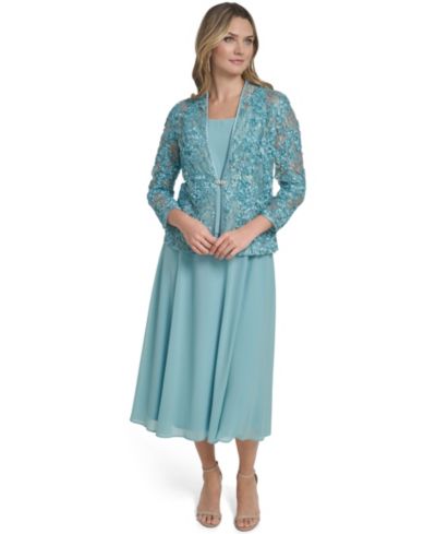 Jessica Howard petite 3/4-Sleeve Jacket with Crewneck Dress