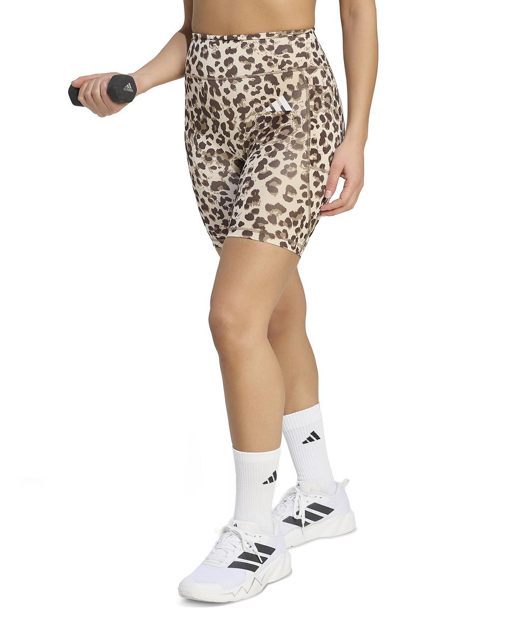 adidas Women's Optime Essentials Leopard Print Short Leggings