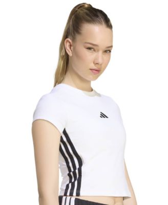 Женская футболка adidas Essentials 3-Stripes Padded Slim Cotton-Blend