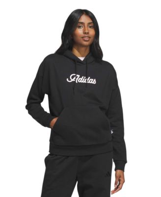 Женская толстовка adidas с капюшоном и металлическим логотипом из флиса