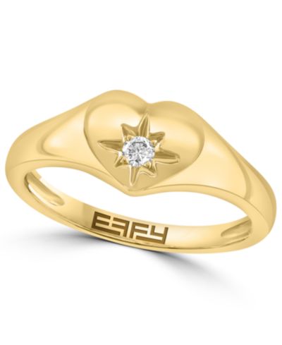 Кольцо EFFY Collection с бриллиантами на мизинец, 14k жёлтое золото