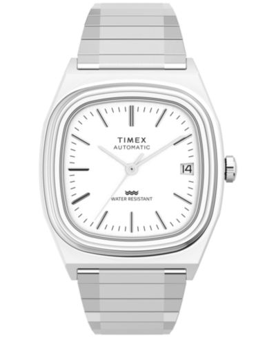 Мужские автоматические часы Timex Silver-Tone Stainless Steel, 34mm