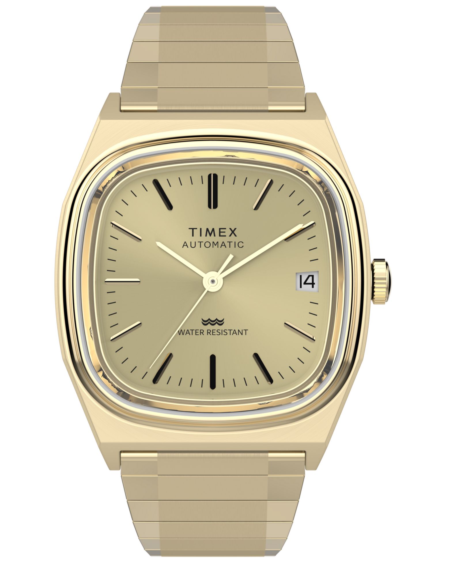 Timex Men's Automatic Gold-Tone Stainless Steel Watch, 34mm