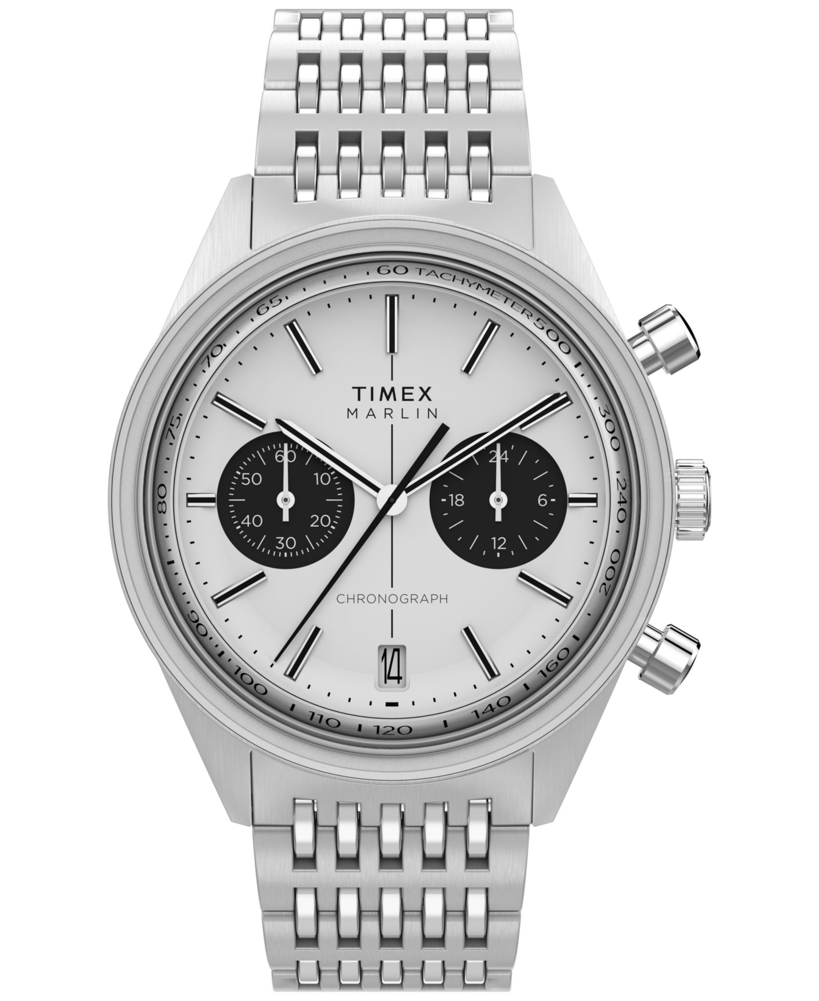 Мужские часы Timex Men's Chronograph Silver-Tone Stainless Steel, 40mm