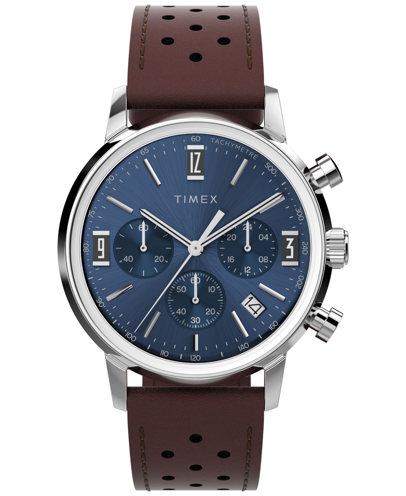 Мужские хронограф часы Timex Brown Leather Watch, 40mm